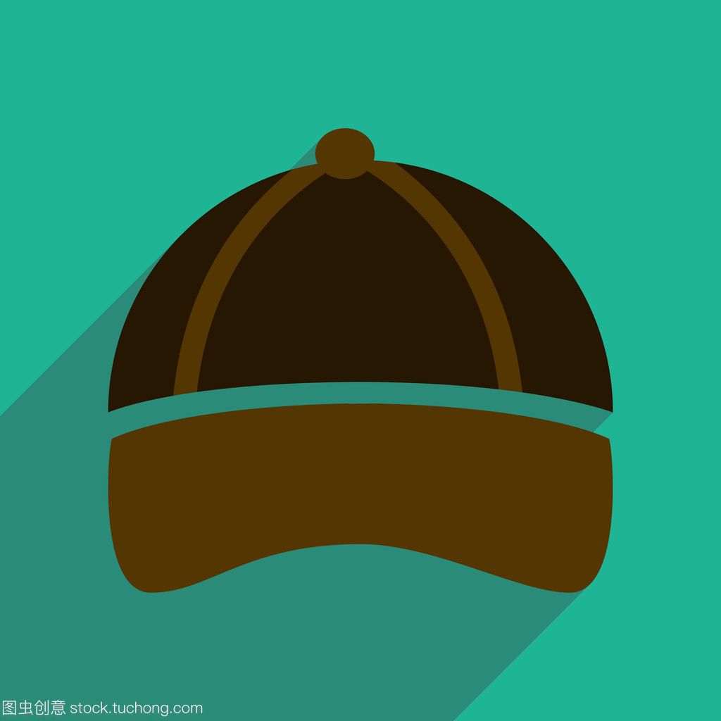 长阴影运动帽平图标设计解析